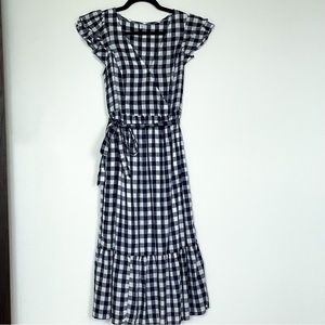 Gingham 100% COTTON Midi Dress [XS]